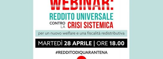 Webinar – Reddito universale contro la crisi sistemica. Per un nuovo welfare e una fiscalità redistributiva