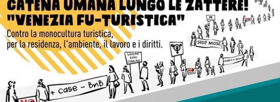 “Venezia fu-turistica”: sabato 13 giugno catena umana lungo le Zattere