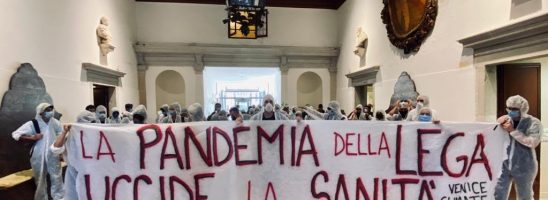 Contro il Covid: cura comune e ricostruzione della sanità pubblica. Occupata la giunta regionale a Venezia