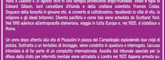 8 marzo 2021: le strade ricordano Violet Gibson e il suo tentato tirannicidio (e altre donne che resistettero a colonialismo e fascismo)