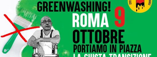 Basta bugie. Fermiamo il greenwashing. Portiamo in piazza la giusta transizione