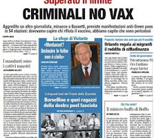 I media di Torquemada: “Al rogo gli eretici!” “NO VAX”, IL NUOVO FRONTE DELLA “GUERRA AL TERRORISMO”