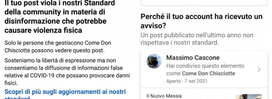 In ginocchio sui ceci perchè diffondi fake news