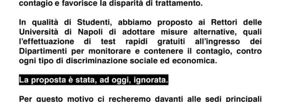 A Napoli gli universitari contro il ricatto del Green Pass