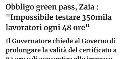 Confindustria E-R: rinviamo l’obbligo green pass di 15 giorni.