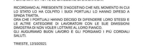 Portuali a Trieste: “Stop green pass o sarà blocco. La promessa dei tamponi gratis non ci ferma”