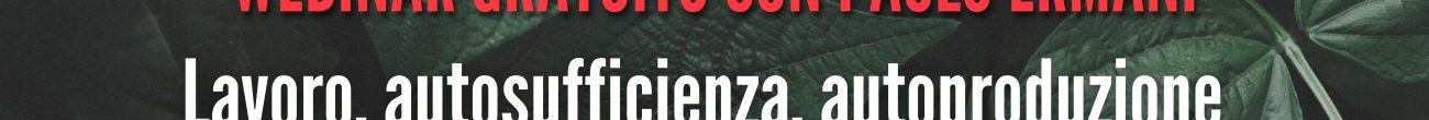 Lavoro, autosufficienza, autoproduzione e comunità: un’altra Italia è possibile. Webinar gratuito stasera