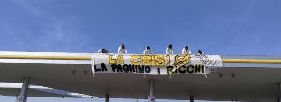 Iniziativa sul carovita, occupata dai centri sociali del Nord-Est la stazione di servizio ENI di Arino, sull’autostrada A4 Trieste-Torino, nel tratto Padova-Venezia