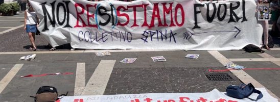 Manifestazione studentesca durante l’inaugurazione dell’800º anno accademico dell’Università di Padova