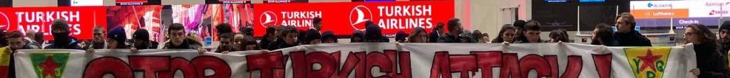 Venezia – Iniziativa all’aeroporto Marco Polo contro la Turkish Airlines in solidarietà al Rojava