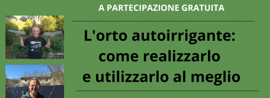 L’orto autoirrigante: webinar gratuito lunedì 5 giugno alle 20.30