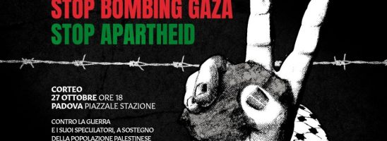 Padova: stop bombing Gaza, stop apartheid