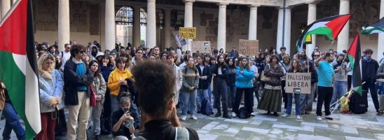 Padova – Studenti occupano Rettorato in occasione del Senato Accademico: “L’Ateneo prenda posizione sulla Palestina!”