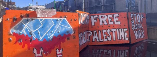 Uno spezzone “stop global war, stop genocidio” alla manifestazione nazionale per la Palestina (sabato 24 febbraio a Milano)