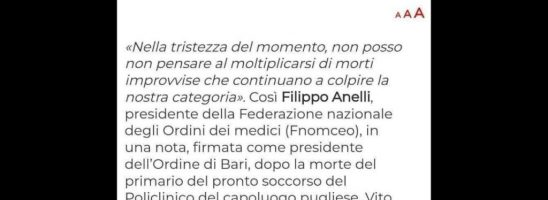 “I medici stanno schiattando per lo stress”. parola di Filiuppo Anelli, presidente FnomCeo