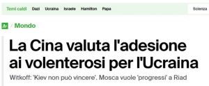 Chi ha messo in giro (e perché) la fake della Cina alleata ai “volenterosi” contro la Russia